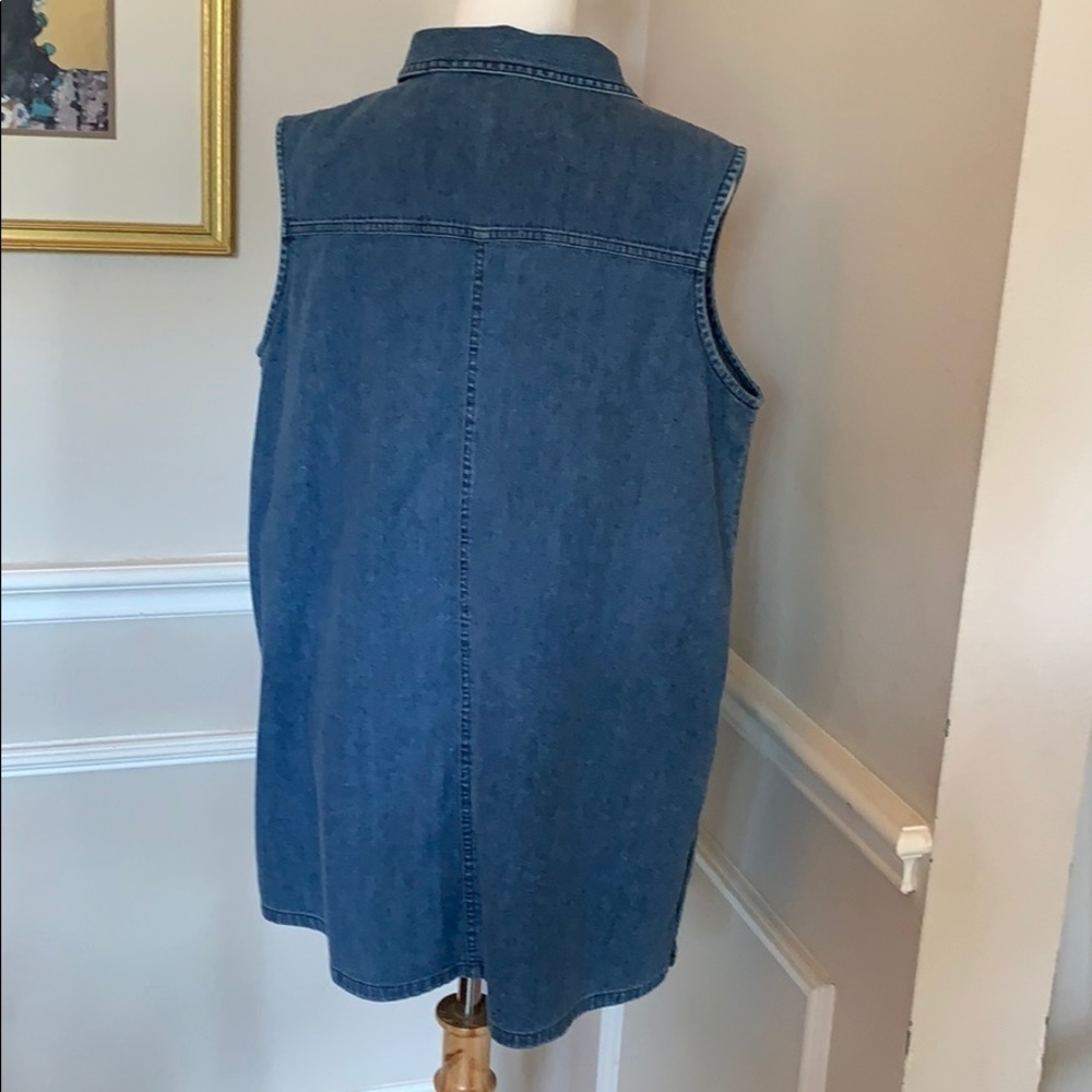BABY & Me Sleeveless Denim Maternity Top Sz L - Picture 5 of 7